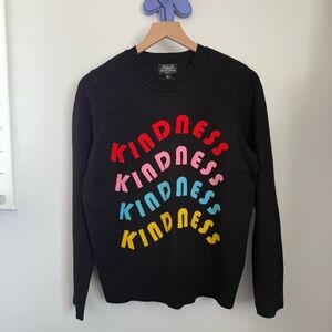 Abbott Elementary XL Kindess Sweater Black Colorful Print Crew Neck